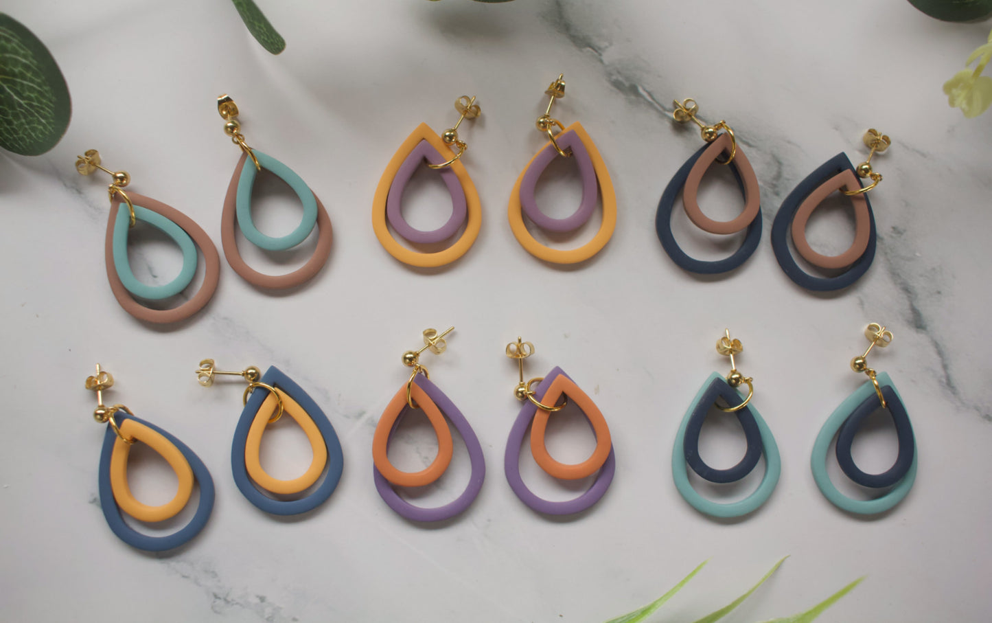 Concentric Teardrops | Navy and Brown