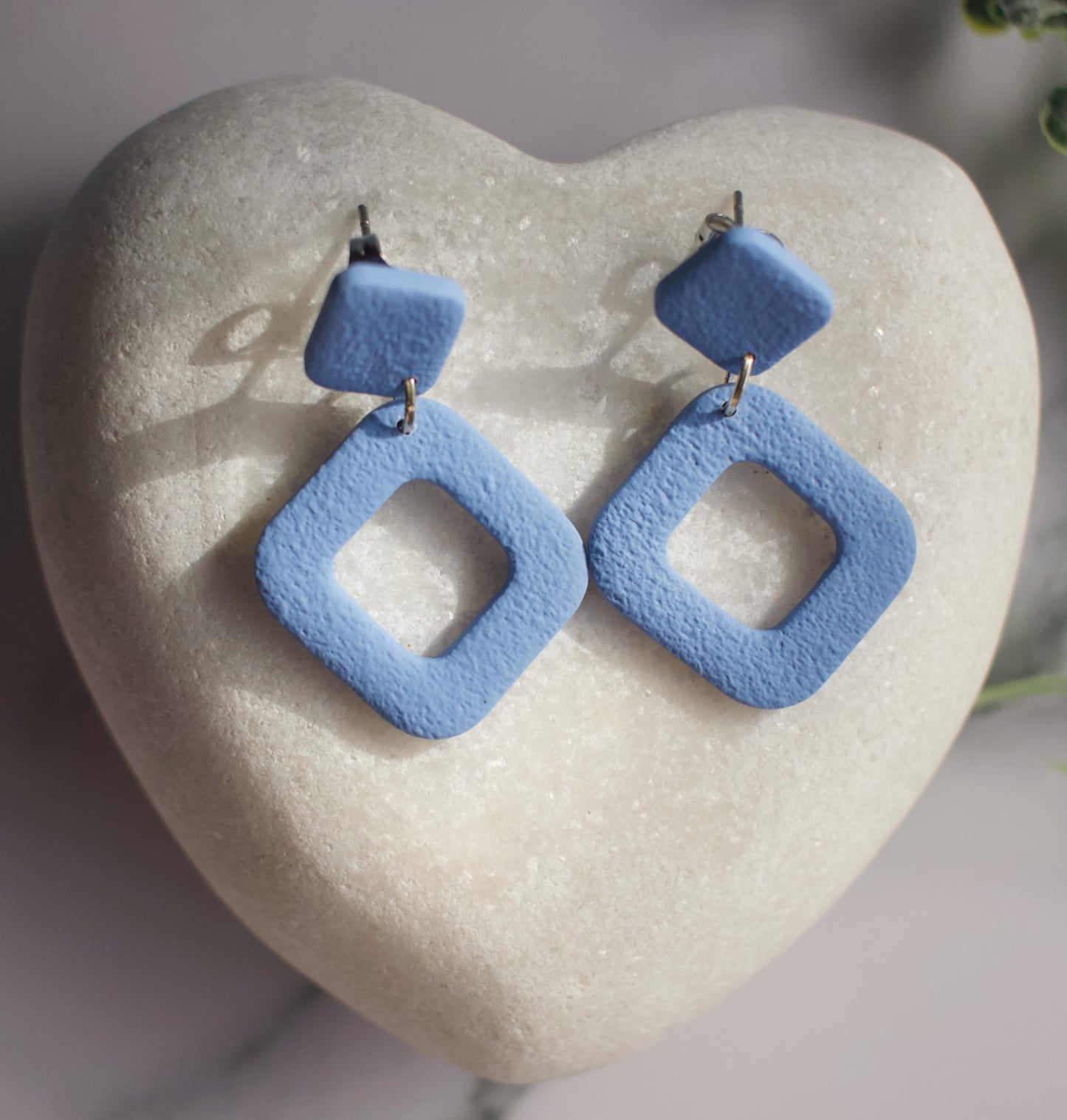 Textured Off-set Squares | Blue Grey Matte