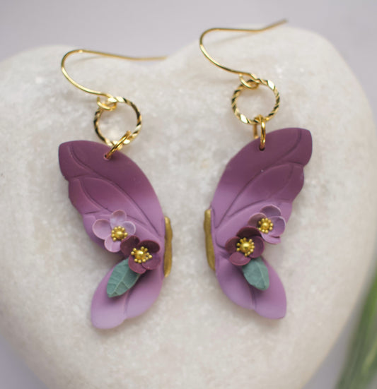 Floral Half-wing Butterfly | Two-tone Purple