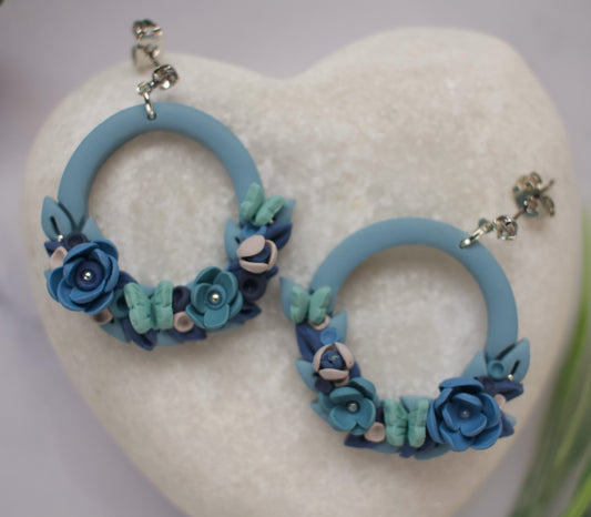 Floral Circles - Large | Blues