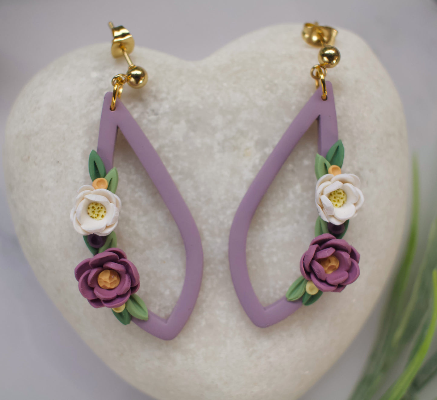 Floral Teardrop - Large Long | Violet