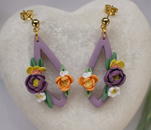 Floral Teardrop - Small Long | Violet