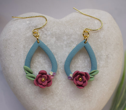 Floral Teardrop - Small | Blue