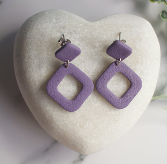 Textured Off-set Squares |  Dusty Purple Matte