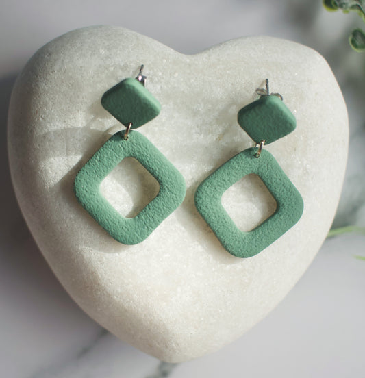 Textured Off-set Squares |  Slate Green Matte