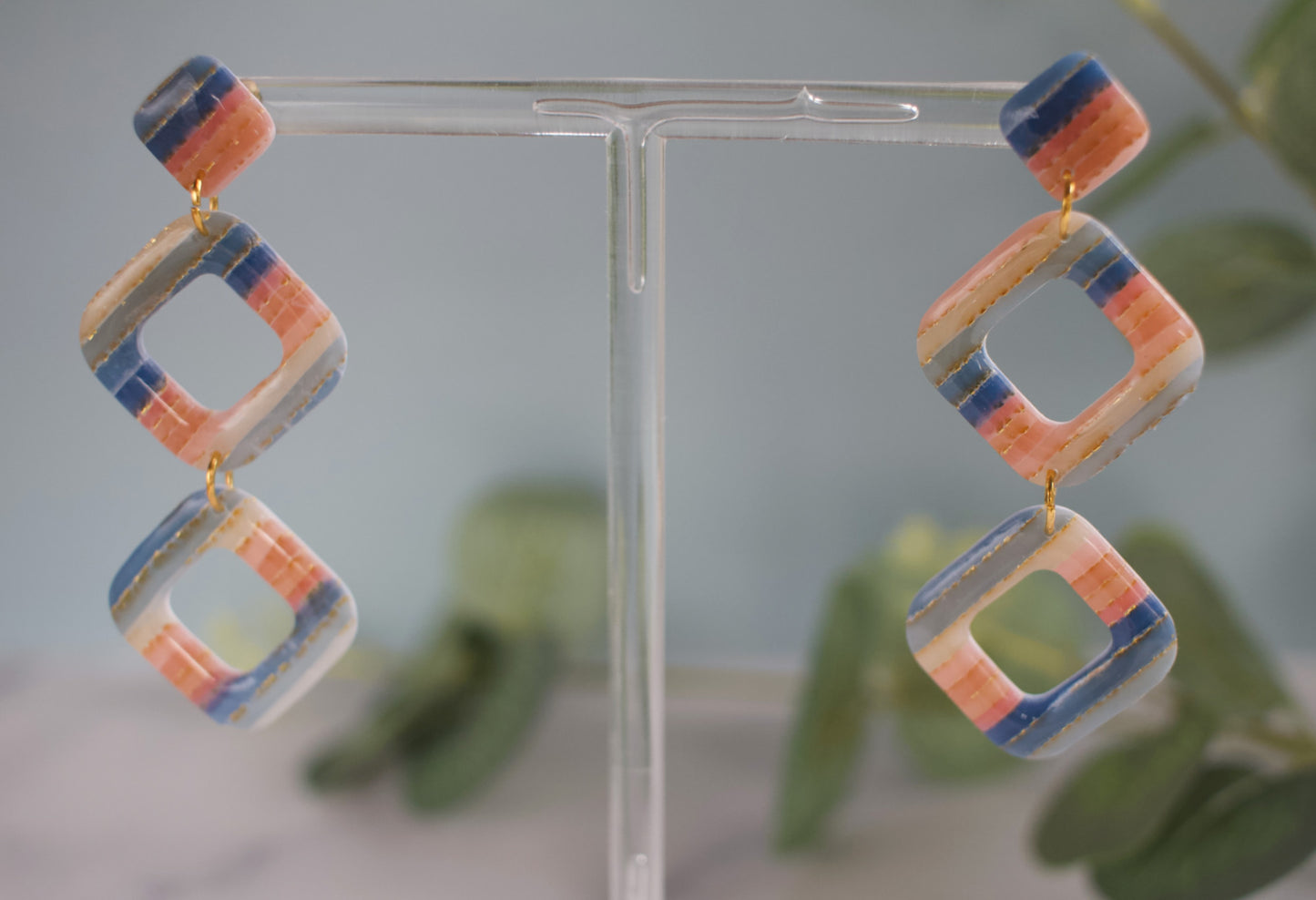 Enchanted Layers Square Dangles | Amber Horizon