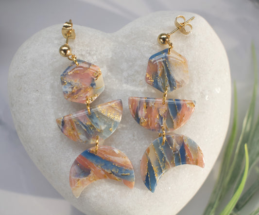 Enchanted Stone Organic Dangles | Aurora Coral