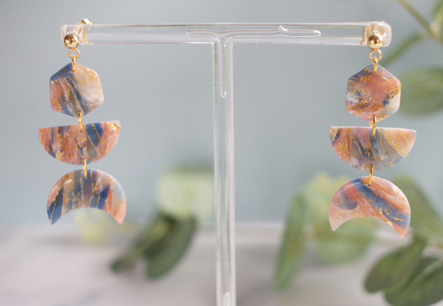 Enchanted Stone Organic Dangles | Aurora Coral