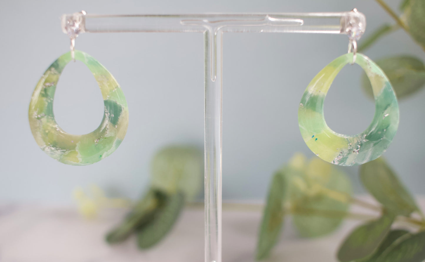 Enchanted Stone Cutout Large Drops | Silver Fern