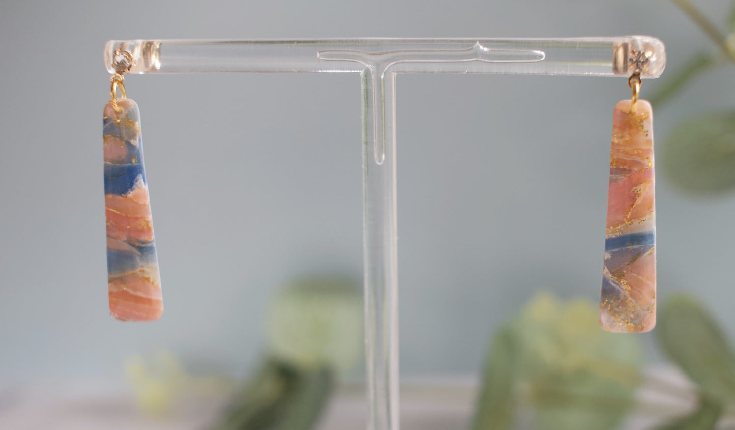 Enchanted Stone Long Drops | Aurora Coral