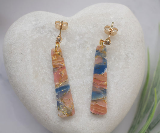 Enchanted Stone Long Drops | Aurora Coral