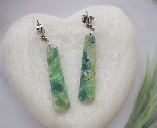Enchanted Stone Long Drops | Silver Fern | Forest Dew