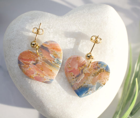 Enchanted Stone Large Heart | Aurora Coral